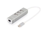 USB2 x3 hub + ethernetová sieťová karta s USB typu C