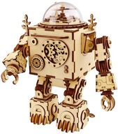Drevený model hracej skrinky ROBOTIME Steampunkový robot