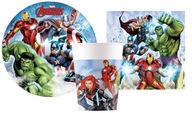 Marvel Avengers súprava pohárov, tanierov a obrúskov Marvel Avengers súprava pohárov, tanierov a obrúskov