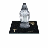 SKLENENÝ STOJAN NA SVIEČKU 25x25cm 496e + nápis SKLENENÝ STOJAN NA SVIEČKU 25x25cm 496e + nápis