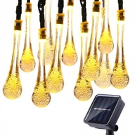 SOLAR garden GIRLAND Icicles 40LED Teardrop Drops SOLAR garden GIRLAND Icicles 40LED Teardrop Drops