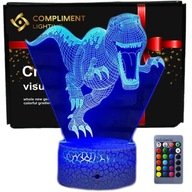 3D LED USB nočná lampa pre darček Dinosaura T-Rexa