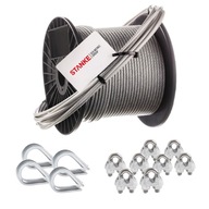 SET oceľové lano 100m 2mm + náprstkové svorky SET oceľové lano 100m 2mm + náprstkové svorky
