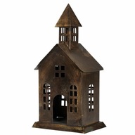 KOSTOLNÁ LAMPA, KOVOVÝ domček, STARÉ ZLATÉ, výška 31cm KOSTOLNÁ LAMPA, KOVOVÝ domček, STARÉ ZLATÉ, výška 31cm