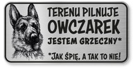 Pozor pes znak - nemecký ovčiak vtipný Pozor pes znak - nemecký ovčiak vtipný