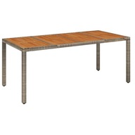 Záhradný stôl s drevenou doskou, sivý, 190x90x7