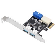 Adaptér ovládača pci-e 2x usb 3.0 19 pin molex 4pin