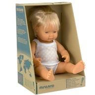 Miniland: blonďavá európska bábika chlapca 38 cm