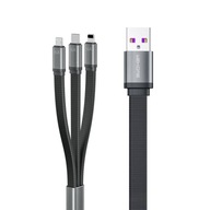WEKOME 3v1 USB-A to Lightning + USB-C kábel 130cm
