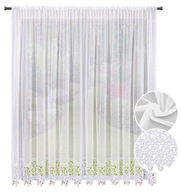 PRIPRAVENÁ ZÁCLONA 300x220 S GUIPURE 20CM DEKORAČNÁ ČIPKA BIELA OBÝVAČKA PRIPRAVENÁ ZÁCLONA 300x220 S GUIPURE 20CM DEKORAČNÁ ČIPKA BIELA OBÝVAČKA