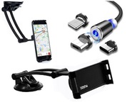 DRŽIAK DO AUTO NA TELEFÓN, 3-v-1 USB KÁBEL DRŽIAK DO AUTO NA TELEFÓN, 3-v-1 USB KÁBEL