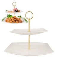 PORCELÁNOVÝ TANIER 2 ÚROVNE PODANÍK NA OVOCIE BIELY MODERNÝ ZLATÝ PORCELÁNOVÝ TANIER 2 ÚROVNE PODANÍK NA OVOCIE BIELY MODERNÝ ZLATÝ