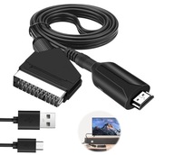 Adaptérový konvertor kábla z Euro HDMI na Scart Adaptérový konvertor kábla z Euro HDMI na Scart