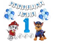 Súprava balónov Paw Patrol Chase 1 narodeniny + meno Súprava balónov Paw Patrol Chase 1 narodeniny + meno