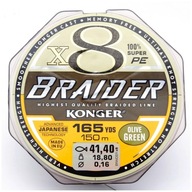 KONGER X8 BRAIDER BRIDGE 0,16MM 150M OLIVOVÁ ZELENÁ 250150016 KONGER X8 BRAIDER BRIDGE 0,16MM 150M OLIVOVÁ ZELENÁ 250150016