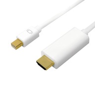Kábel Mini DisplayPort na HDMI, 4K, 3m biely Kábel Mini DisplayPort na HDMI, 4K, 3m biely
