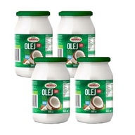 Nerafinovaný extra panenský kokosový olej 4x900 ml Nerafinovaný extra panenský kokosový olej 4x900 ml