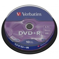 Verbatim DVD+R, matná strieborná, 43498, 4,7 GB, 16x, sp