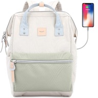 Himawari Sorrel HM1881 dámsky mestský batoh na notebook 13.3 USB béžovo-zelený