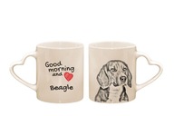 Keramický hrnček Beagle s potlačou srdca Keramický hrnček Beagle s potlačou srdca