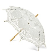 Klasický čipkovaný svadobný dáždnik Lace WHITE