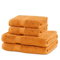 Osušky, 4 ks, bavlna, set, oranžové Osušky, 4 ks, bavlna, set, oranžové