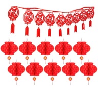 Tradičný čínsky lampáš červený ornament Tradičný čínsky lampáš červený ornament