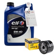 Olej ELF 900 NF 5W40 5L + Olejový filter OP643/3