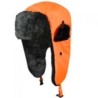 ZIMNÝ ČIAPOK USZANKA ORANGE FLUO s vyhrnutým klobúkom z ovčej kože na uši a krk ZIMNÝ ČIAPOK USZANKA ORANGE FLUO s vyhrnutým klobúkom z ovčej kože na uši a krk