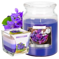 Veľká vonná sviečka Sada v skle Violet Bispol Candles Ako darček Veľká vonná sviečka Sada v skle Violet Bispol Candles Ako darček