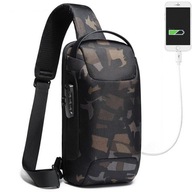 Mestský batoh Bange BG-22085 na jedno rameno, maskáčový visiaci zámok USB