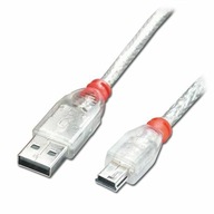 USB A MINI-B KÁBEL 5M TRANSPARENT LINDY 31687 USB A MINI-B KÁBEL 5M TRANSPARENT LINDY 31687