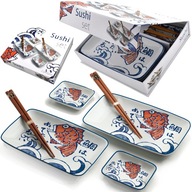 Súprava sushi keramiky Svetlá sada keramiky SAKANA pre 2 osoby Súprava sushi keramiky Svetlá sada keramiky SAKANA pre 2 osoby