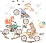 Samolepky na detskú stenu Animals Motorcycles