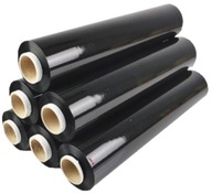 Čierna stretch fólia 6x3kg 18kg brutto KRYCIA stretch VEĽA FÓLIE Čierna stretch fólia 6x3kg 18kg brutto KRYCIA stretch VEĽA FÓLIE