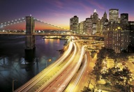 Fototapeta Komar City v noci New York Bridge