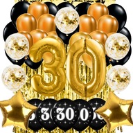 BALÓNOVÁ záclona 30. VÝROČIE SVADBY ZLATÁ 100 cm BALÓNOVÁ záclona 30. VÝROČIE SVADBY ZLATÁ 100 cm