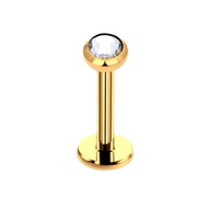 Titánové zlaté náušnice Labret s bielym zirkónom. Piercing 1,2/6/3 Titánové zlaté náušnice Labret s bielym zirkónom. Piercing 1,2/6/3