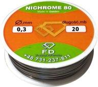 Nikrothal 80 Cr20 Ni80 odporový drôt 0,3mm 20m