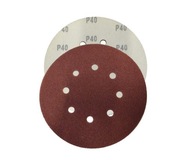 Kotúče na suchý zips 180 mm P 40 brúsny papier 100 ks otvory otvory kotúč