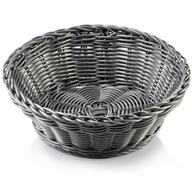 Polyratanový košík sivý, priemer 20 cm Polyratanový košík sivý, priemer 20 cm