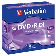 Verbatim DVD+R DL, Double Layer Matt Silver, 43541, 8,5 GB, 8x, šperkovnica, 5