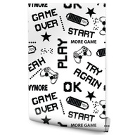 Tapeta pre chlapca, čiernobiela s nápismi Game Over Tapeta pre chlapca, čiernobiela s nápismi Game Over