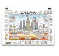 PLAGÁT VARŠAVA GRAFICKÁ MAPA A3 ANDRZEJ MLECZKO