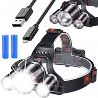 ČELOVÁ LAMPA 3 LED T6 CREE + USB KÁBEL ČELOVÁ LAMPA 3 LED T6 CREE + USB KÁBEL