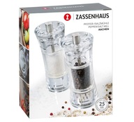 Ručný mlynček Zassenhaus, plastový, 20 g, biely, transparentný, Ručný mlynček Zassenhaus, plastový, 20 g, biely, transparentný,