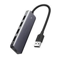 HUB Rozbočovač USB portov - 4x USB 3.2 s micro USB napájacím portom, šedý