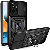 ARMOR SLIDE RING + SKLENENÉ puzdro pre XIAOMI REDMI NOTE 10 PRO