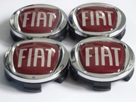 4 x stredové kryty, emblémy na ráfiky FIAT 60 mm, červená 3D 4 x stredové kryty, emblémy na ráfiky FIAT 60 mm, červená 3D