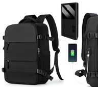 Cestovný batoh do lietadla 40x30x20 AIRBAG čierny + Powerbank 20000 USB C Cestovný batoh do lietadla 40x30x20 AIRBAG čierny + Powerbank 20000 USB C